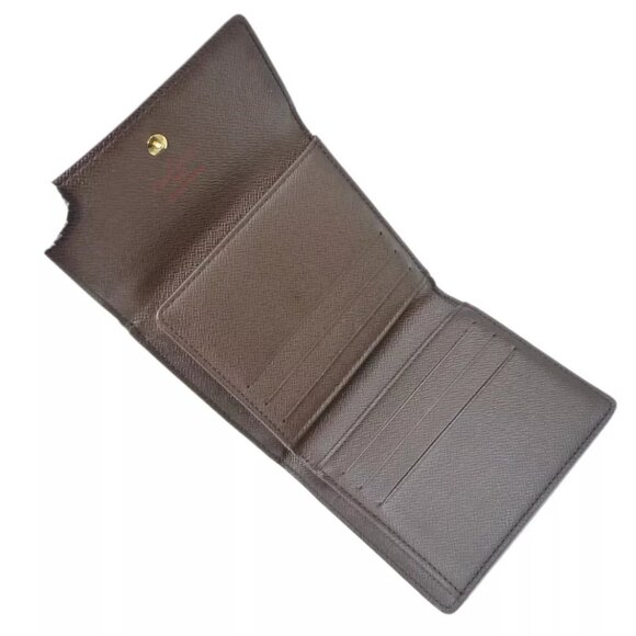 Authentic LOUIS VUITTON Portefeuille Elise Wallet N61654 Damier Ebene - Picture 9 of 12